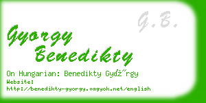 gyorgy benedikty business card